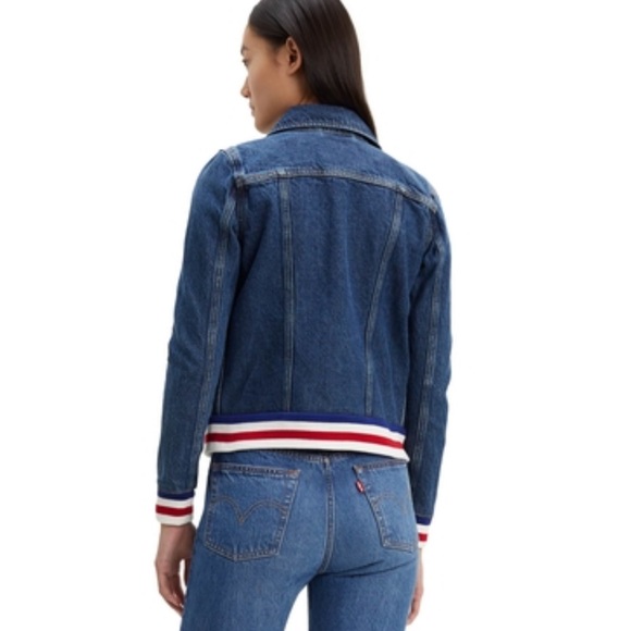 🔥🔥🔥NEW Levi's Original Rib Trim Trucker Denim Jacket - Picture 6 of 7